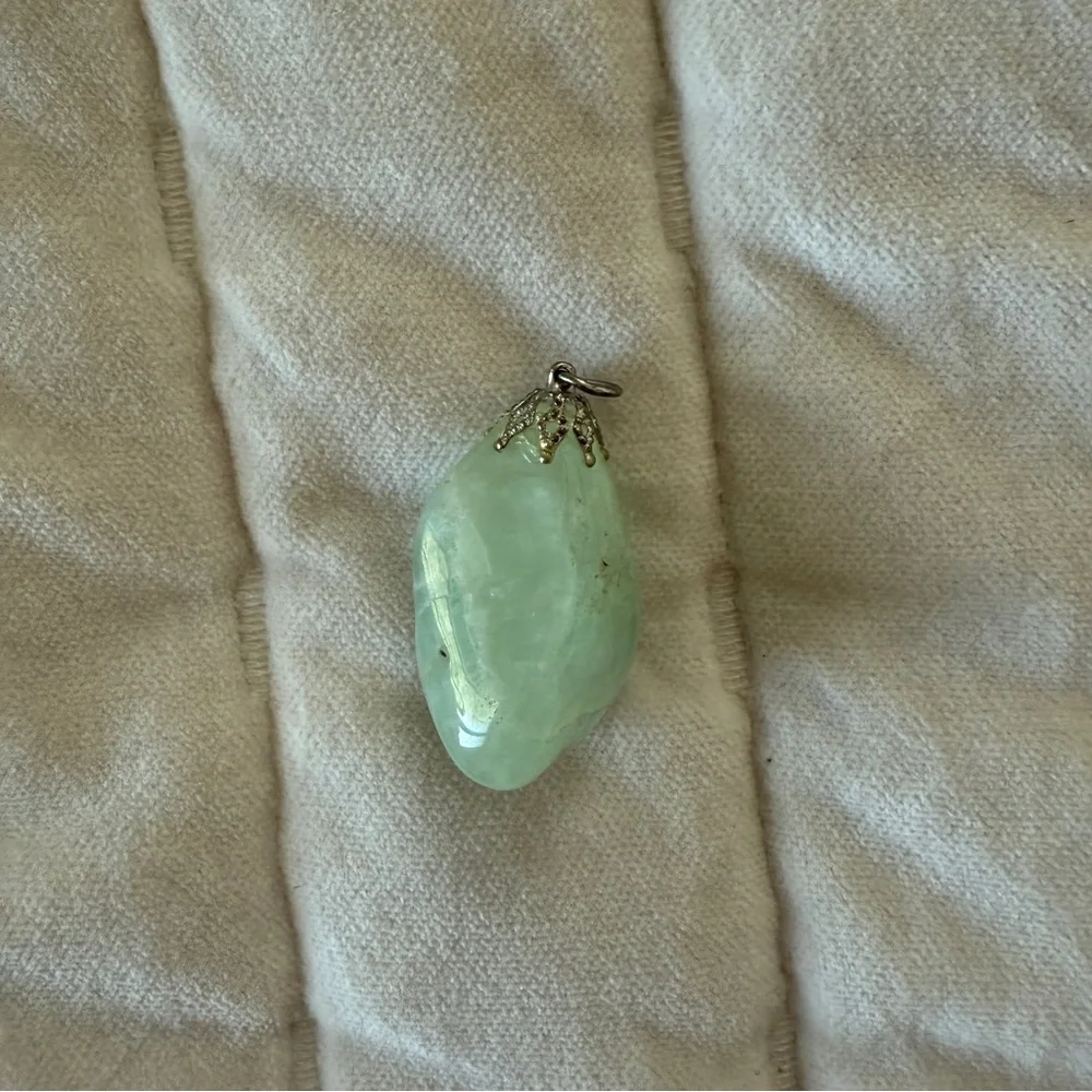 LIBRA zodiac sign Green aventurine gemstone pendant with silver scales charm